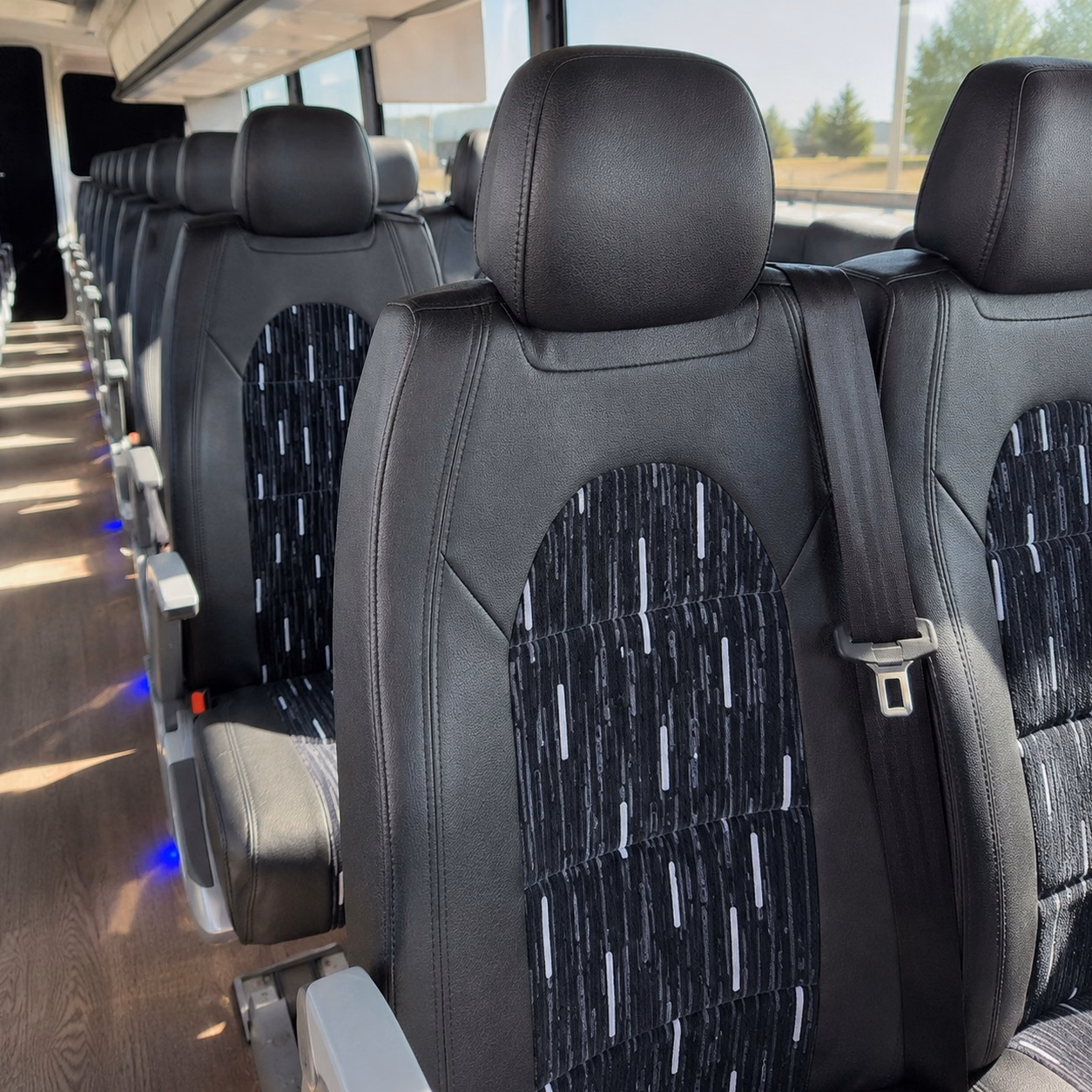 56 passenger charter bus interior